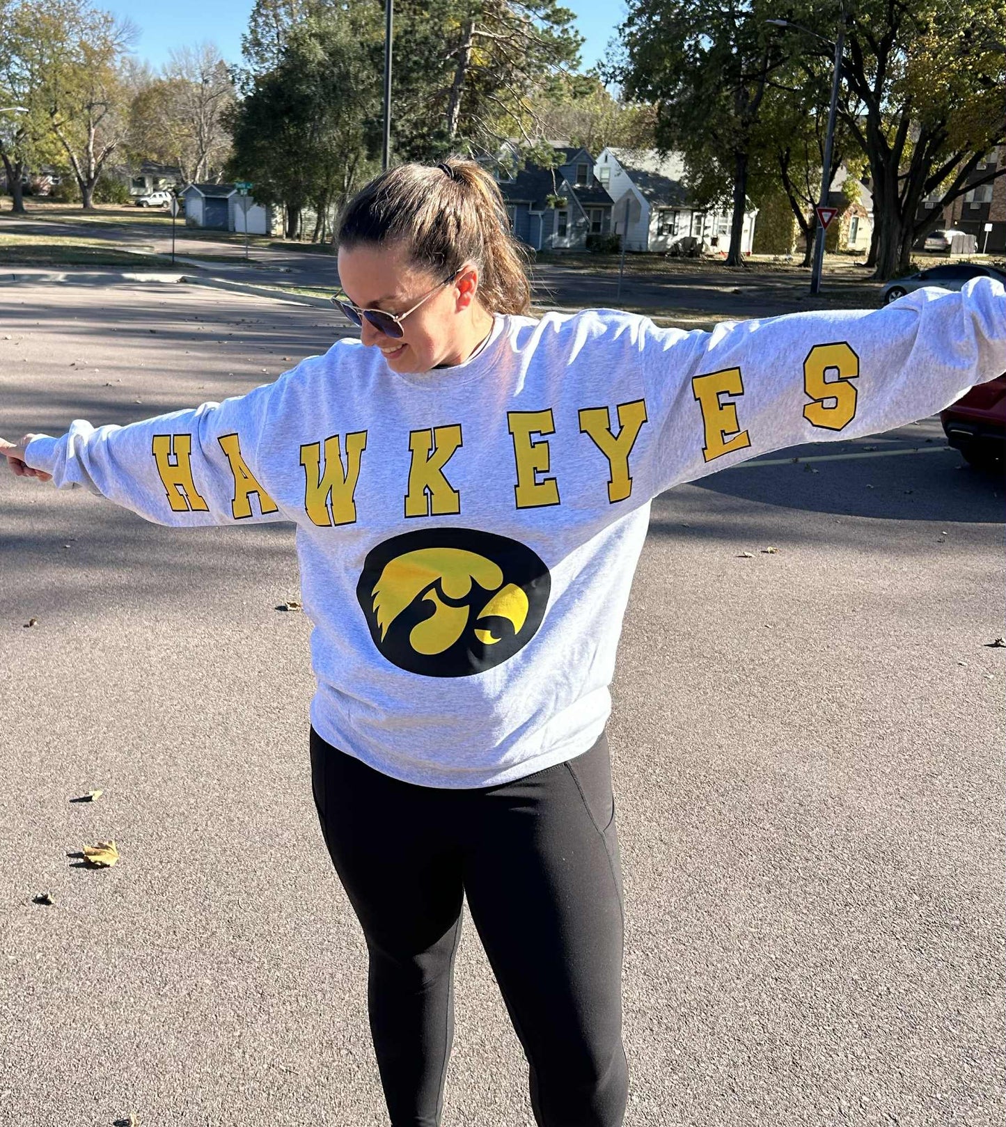 H@wkeyes Oversized Arm Print Top