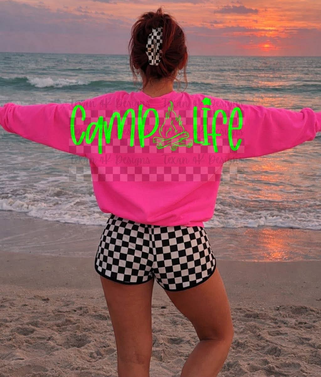 Camp Life Oversized Arm Print Top