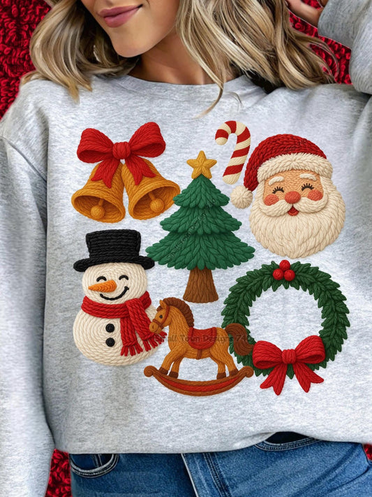 DTF Print- Faux Yarn Christmas Collage