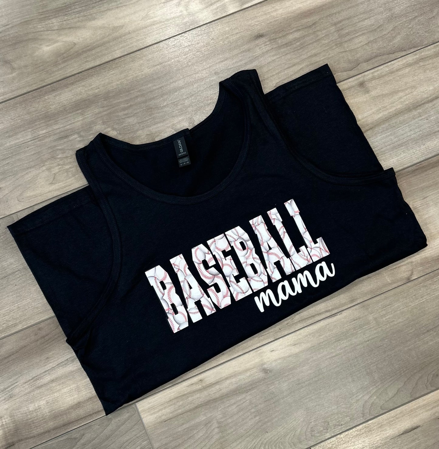 Baseball Mama Puff Printed Top