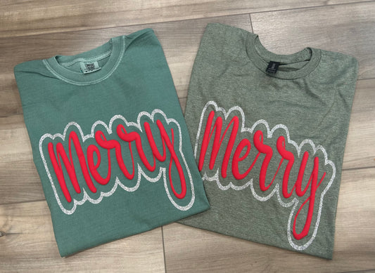 WS Completed Merry Puff with Glitter Outline Top