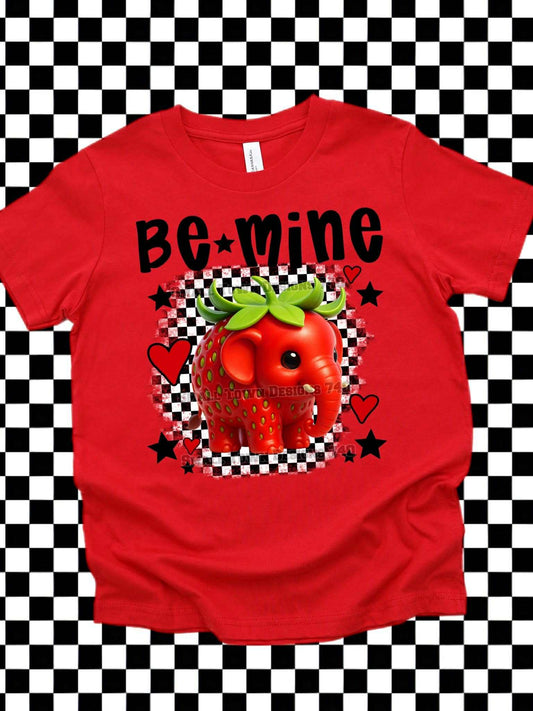DTF Print - Be Mine Strawberry Elephant