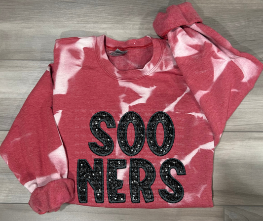 WS Completed Sooners Bleached Sweatshirt in Red