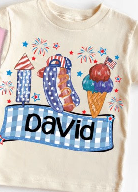Kids Custom Boy Hot Dog Top