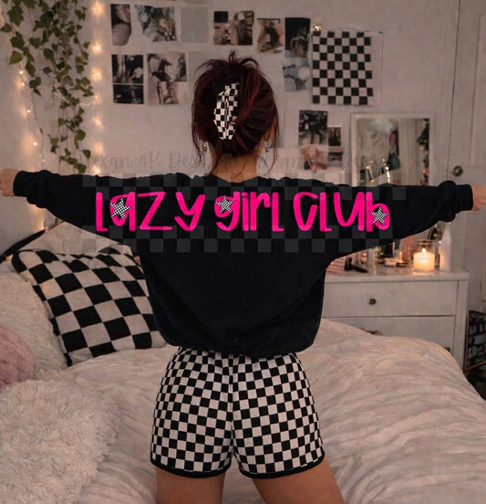 WS Completed Top Over Sized Pink Lazy Girl Club
