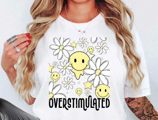 Overstimulated - Black Writing Top