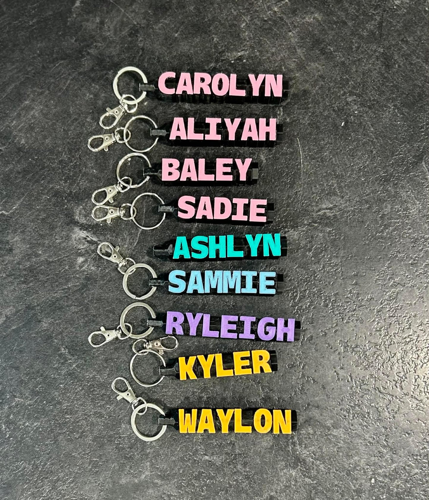 3D Printed Fidget Name Keychain