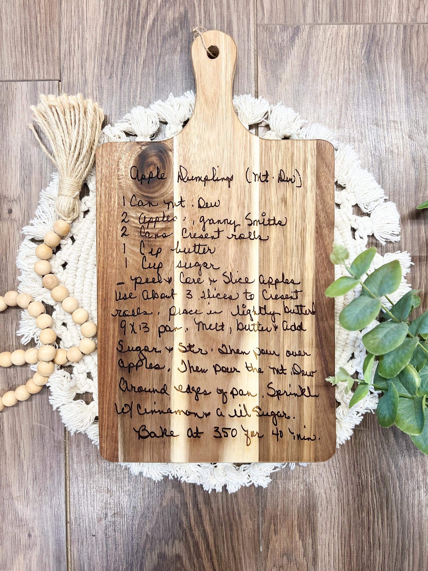 Handwritten Recipe Cutting Boards