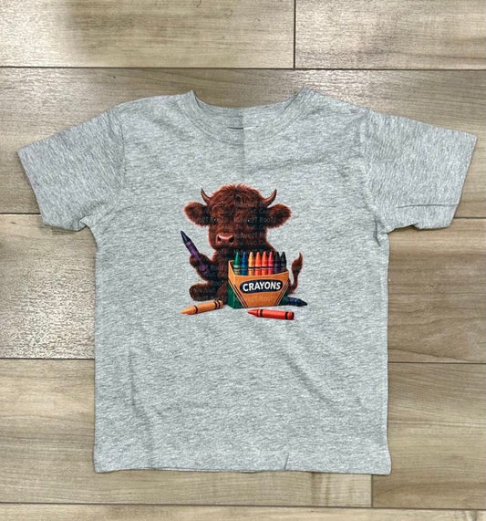 RTS Kids Cow Crayon Top