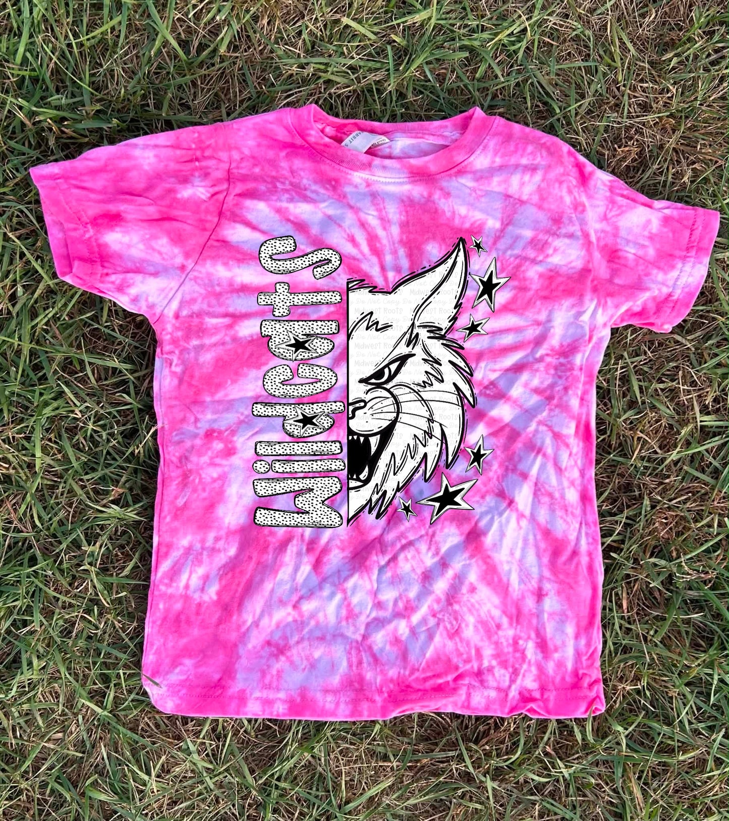 Pink Out Dyed BW Dotties Team Top