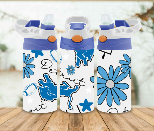 Floral Football Kids Sippy or Waterbottle