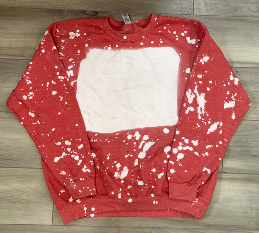 Blank Bleached Sweatshirt in Heather Red