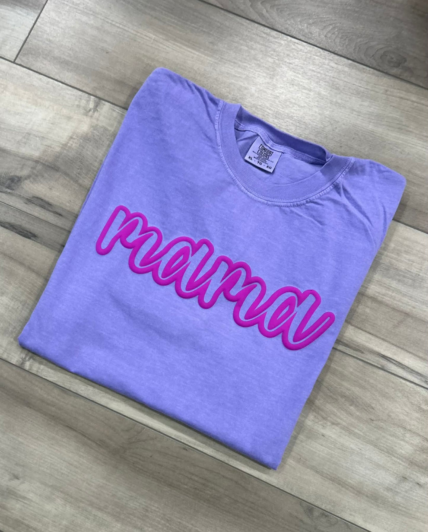 Mama Outline Puff Print Top