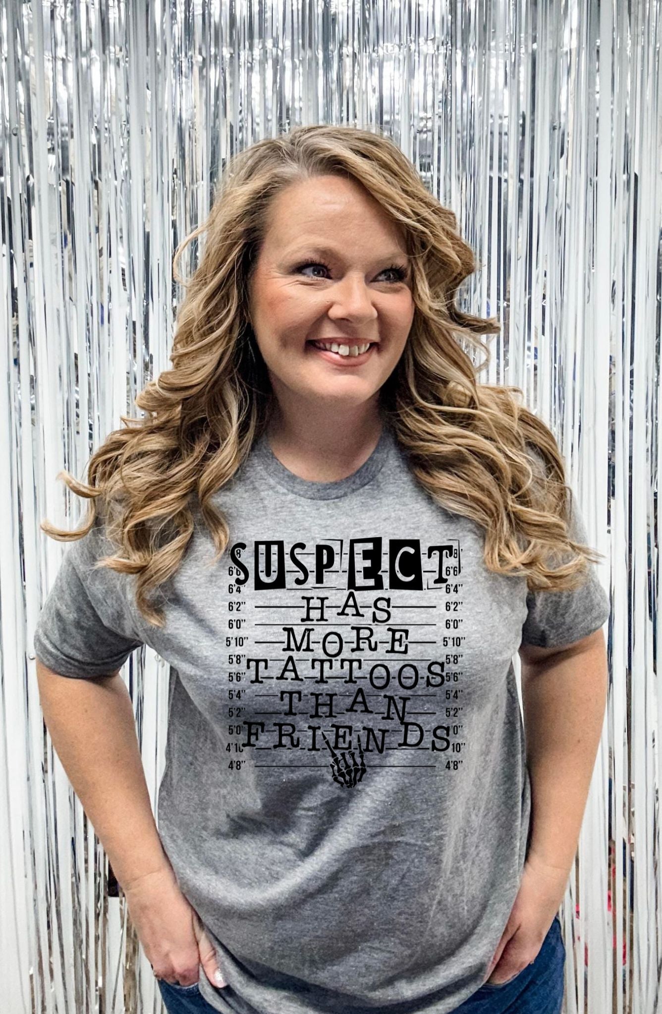 DTF Print - Suspect has more tattoos then friends