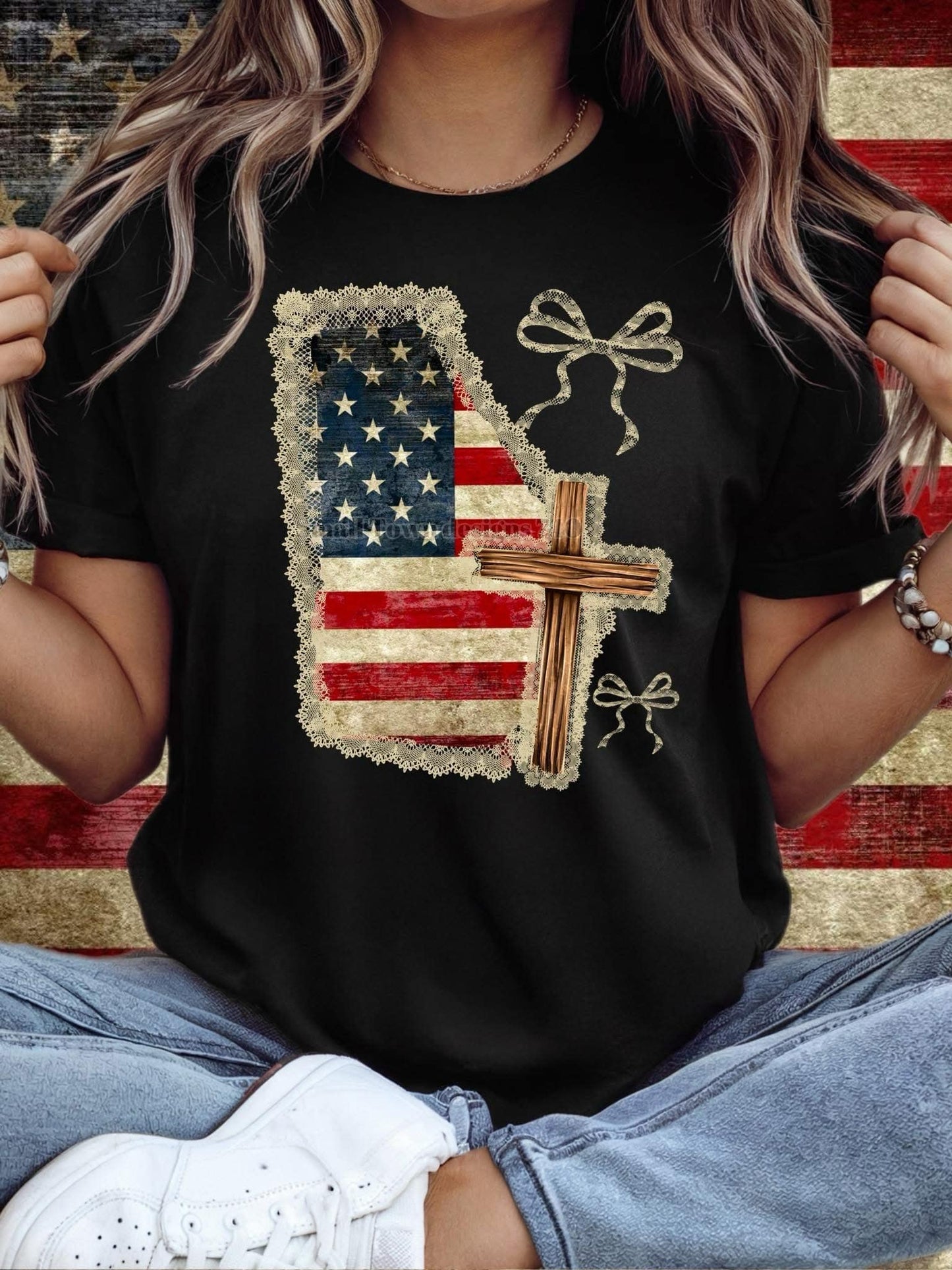 DTF Print - RWB States with Bow