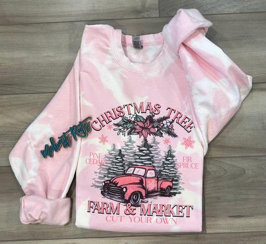 RTS Bleached Christmas Tree Farm Sweatshirt