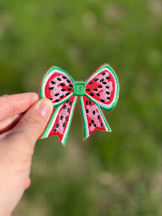 Watermelon Bow Hat Patch