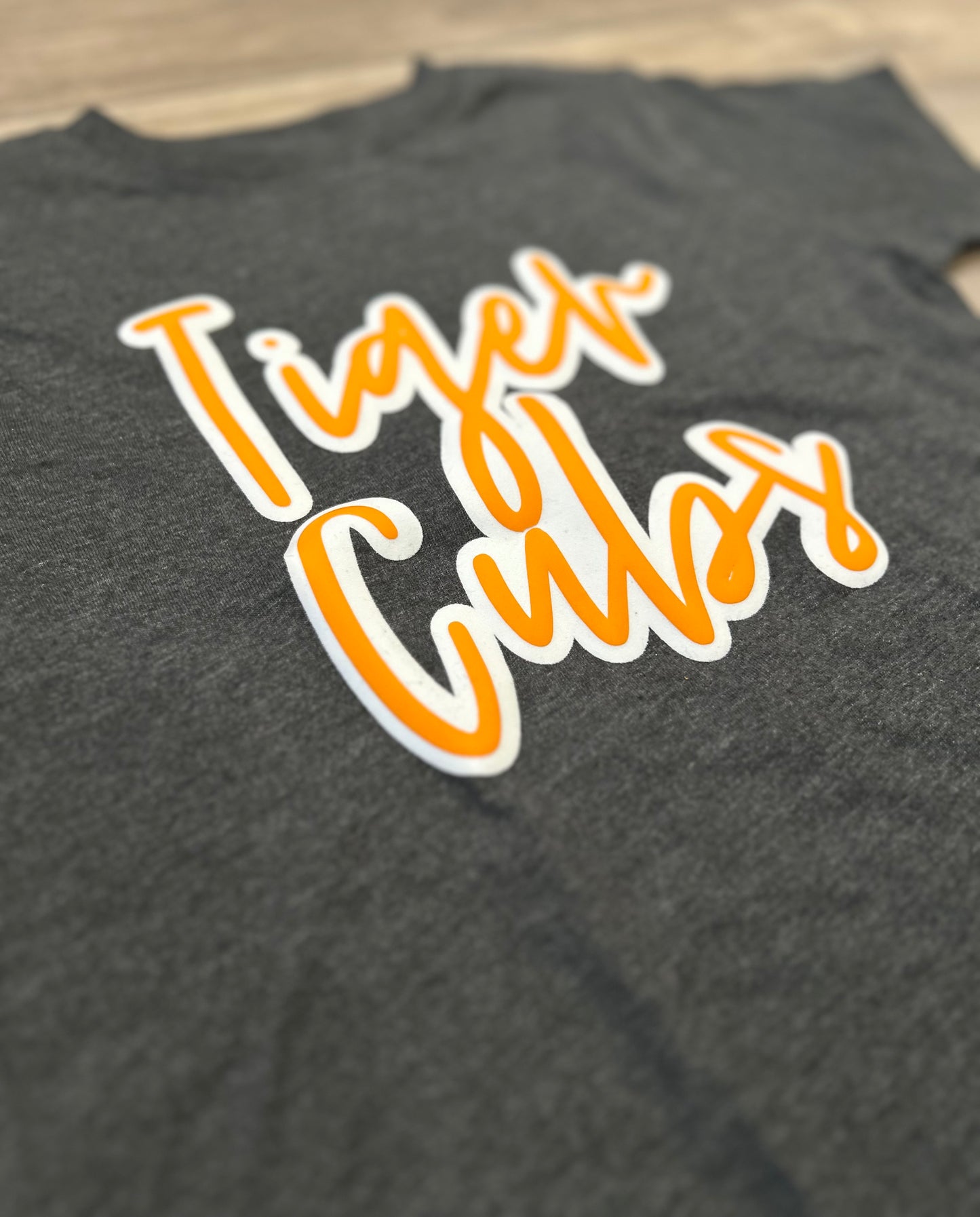 Stacked Puff Metallic Mascot Name Top