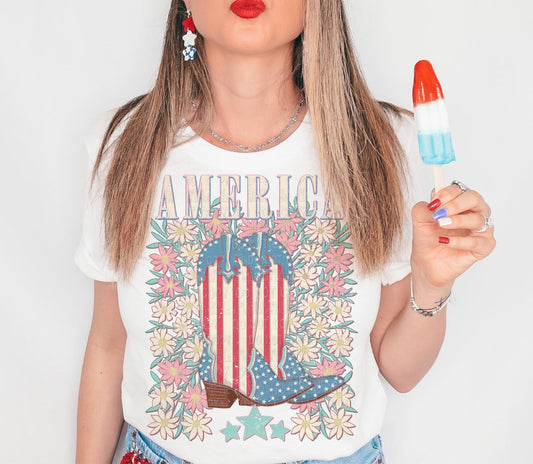 American Flag Boots Sub Print