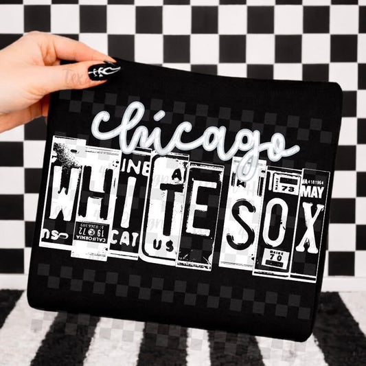 WS Completed Top Baseball License Plate Chicago