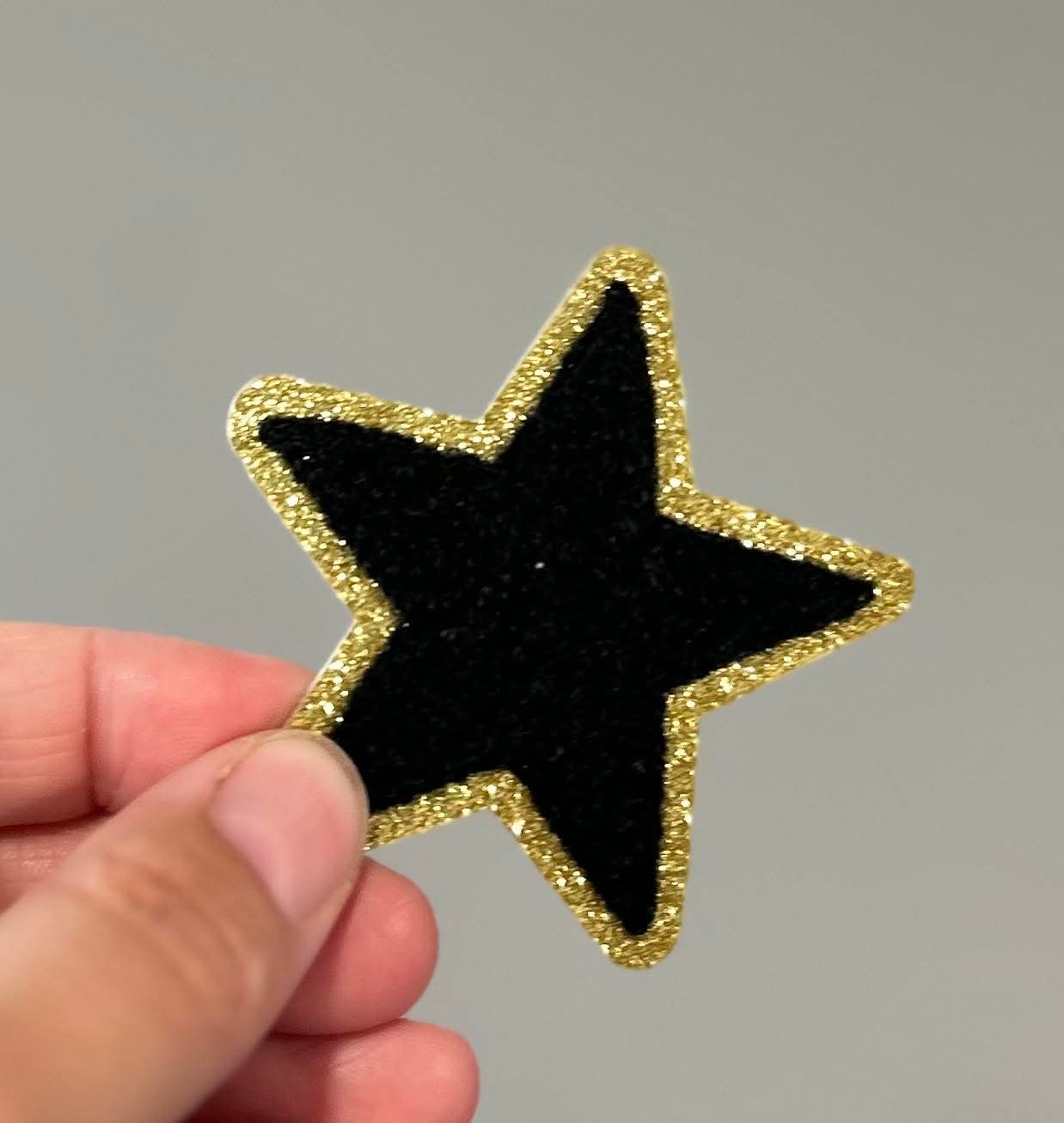 Black Star w/Gold Outline Hat Patch