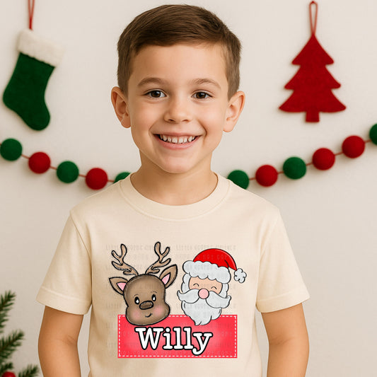 WS Completed Kid Top Christmas Santa Name
