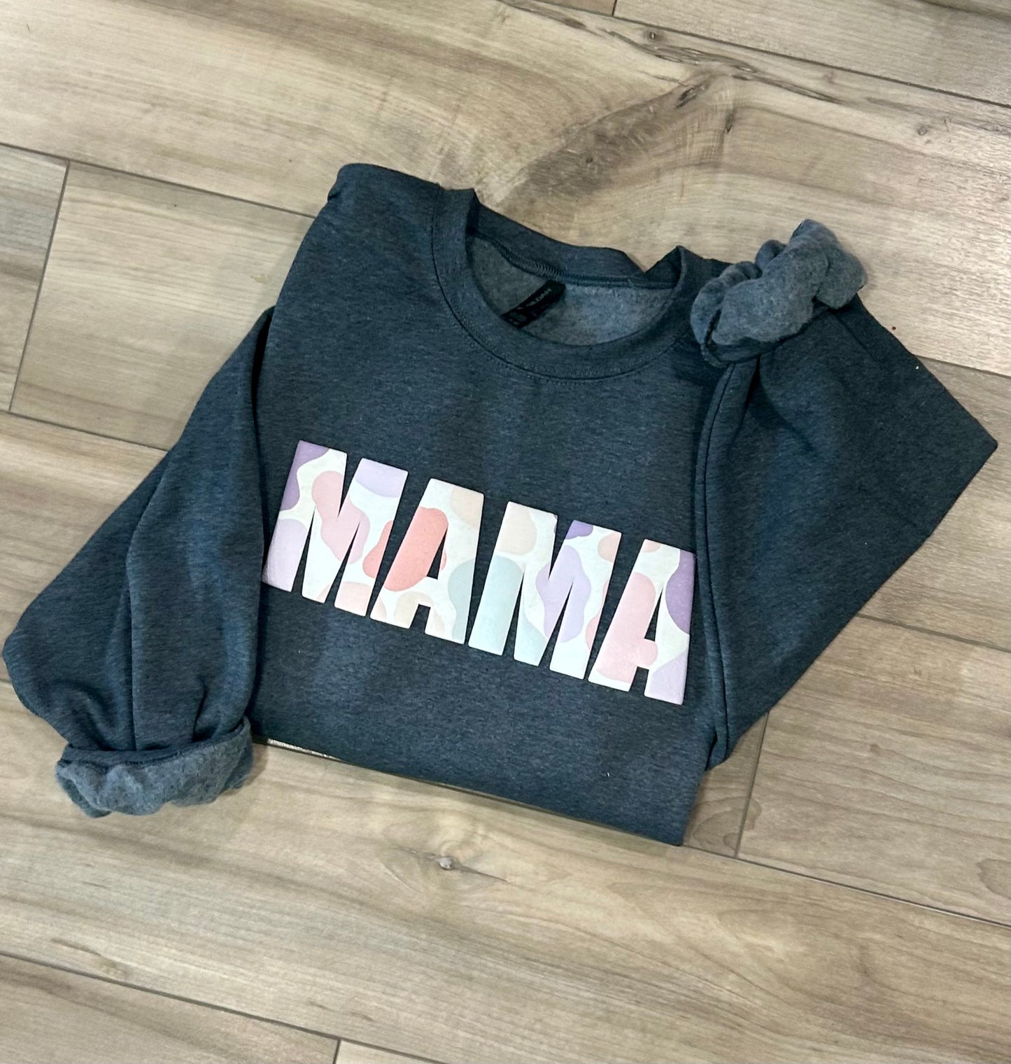 Pastel Leopard Puff Printed Mama Top With or Without Names