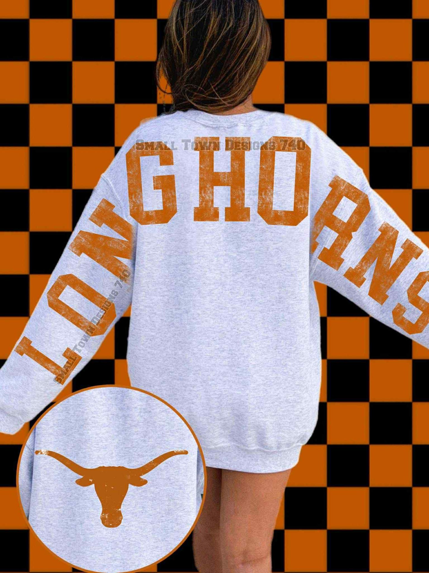 L0nghorns Oversized Arm Print Top