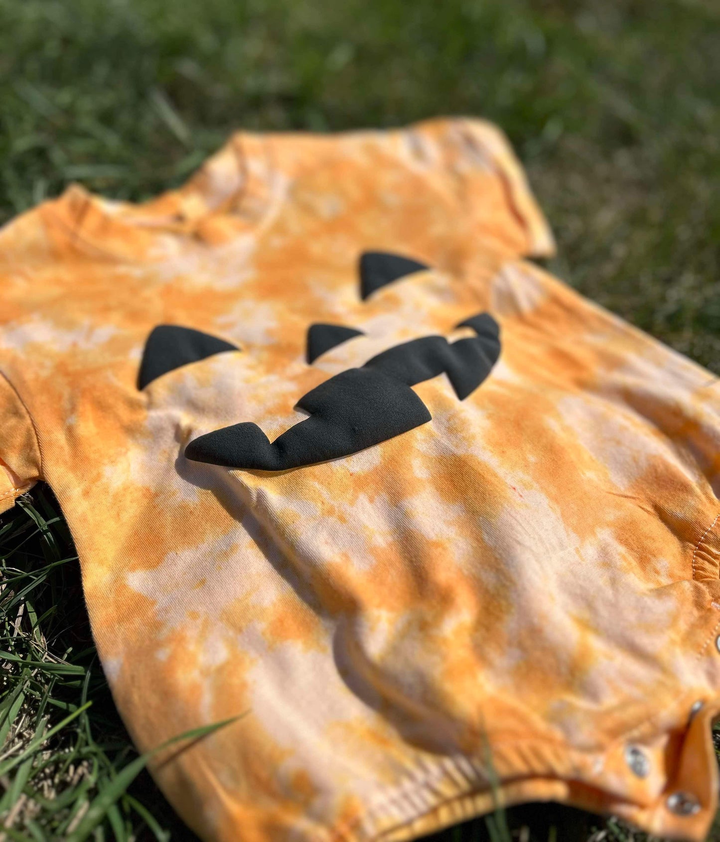 Kids Pumpkin Puff Print Tie Dye Top