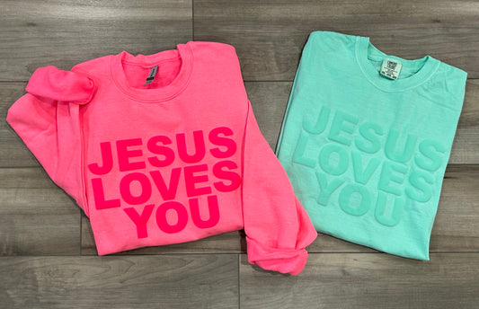 Jesus Loves You Puff Print