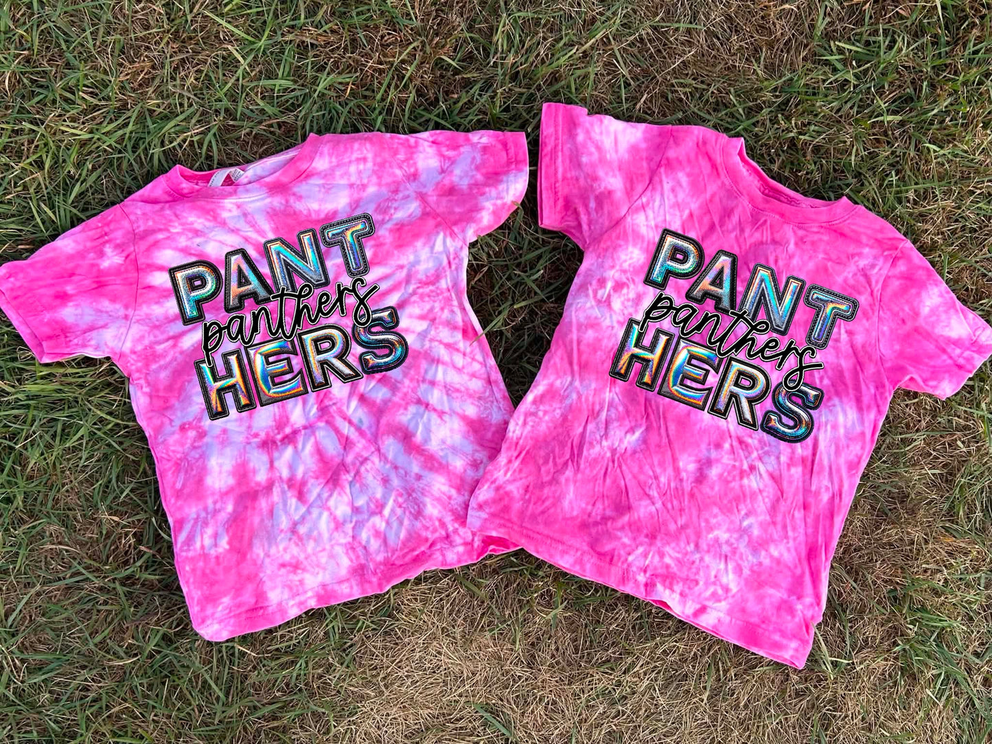 Pink Out Dyed Holographic Team Top