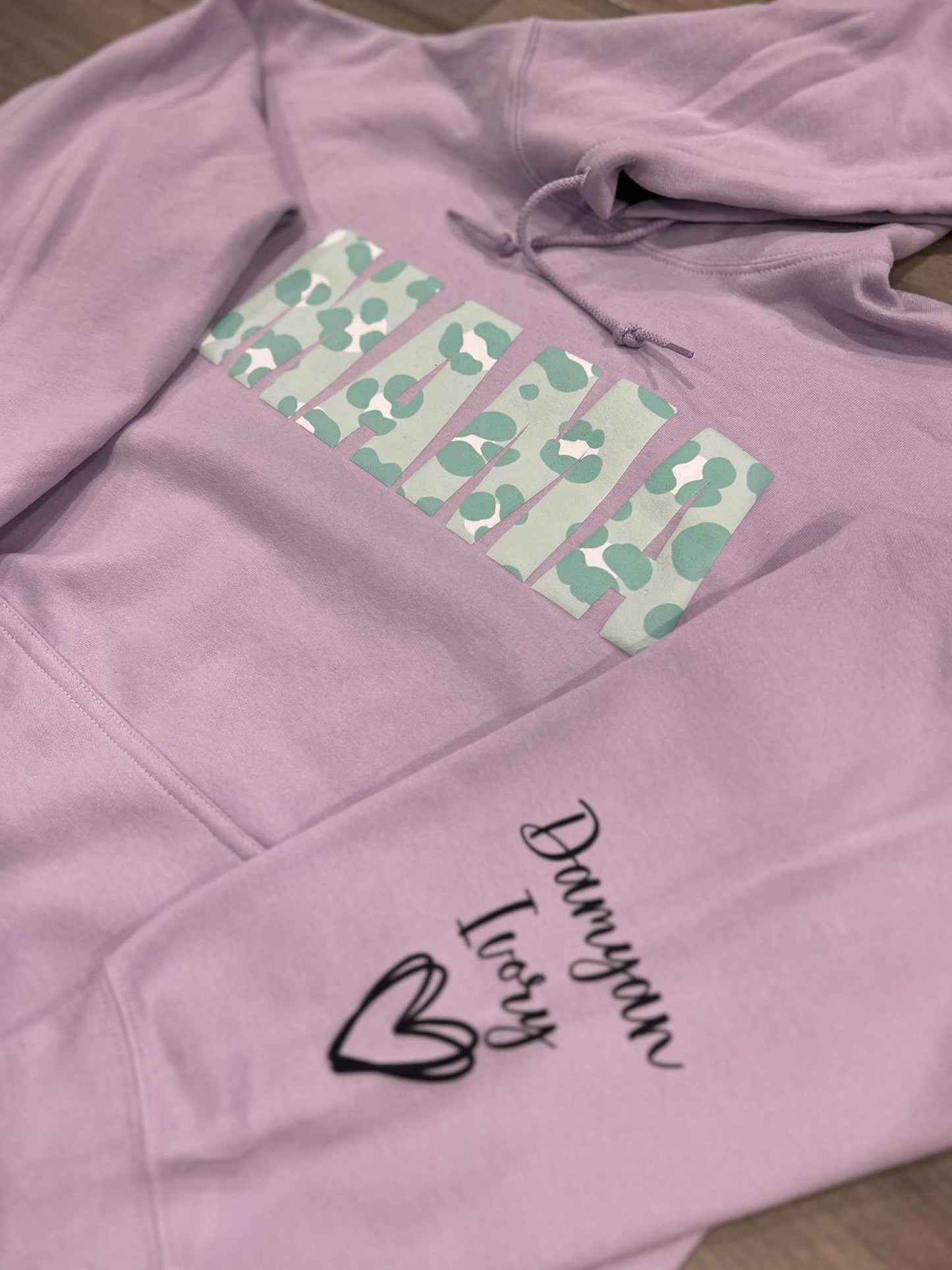 Teal Leopard Puff Printed Mama Top with or without kids names