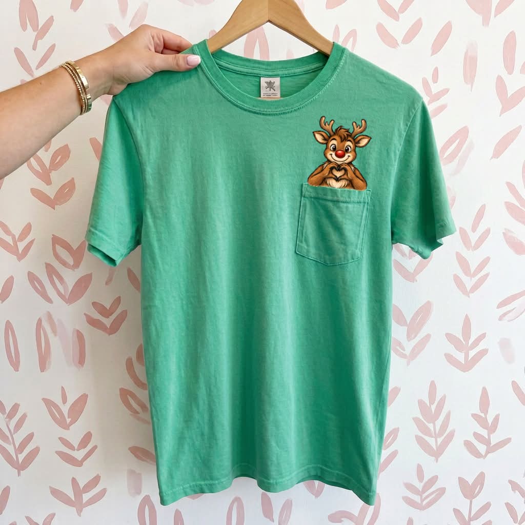 Reindeer Pocket Peeker Top