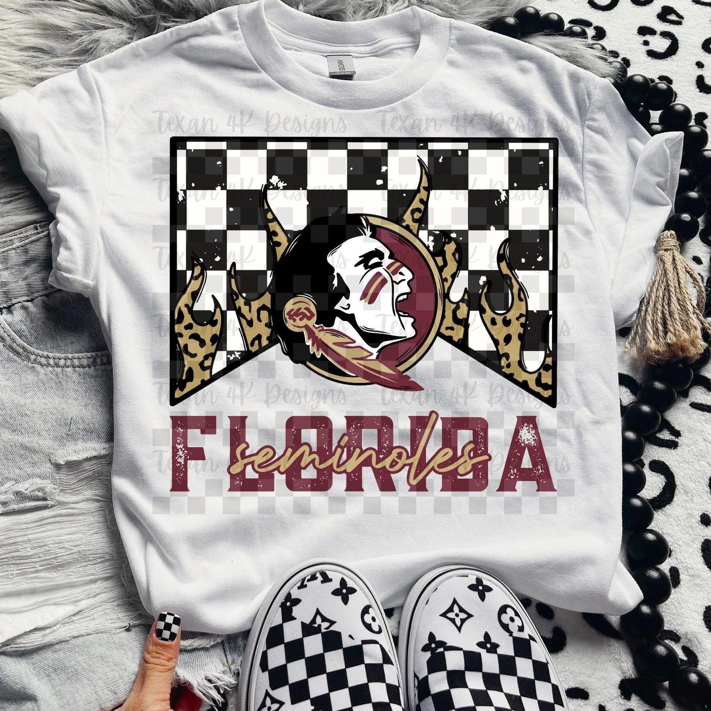 DTF Print - Leopard Flame - Top 32 College Teams