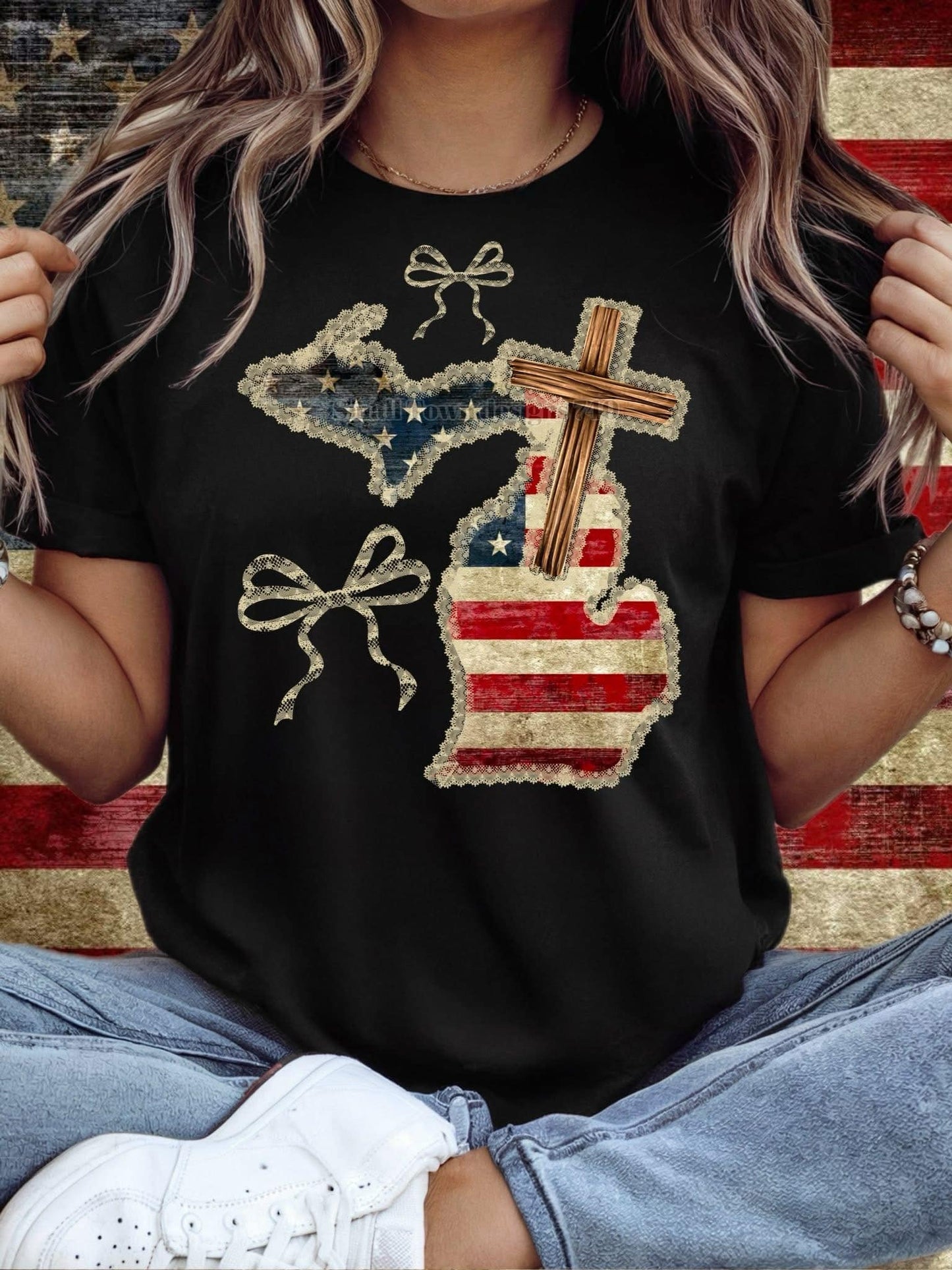 DTF Print - RWB States with Bow
