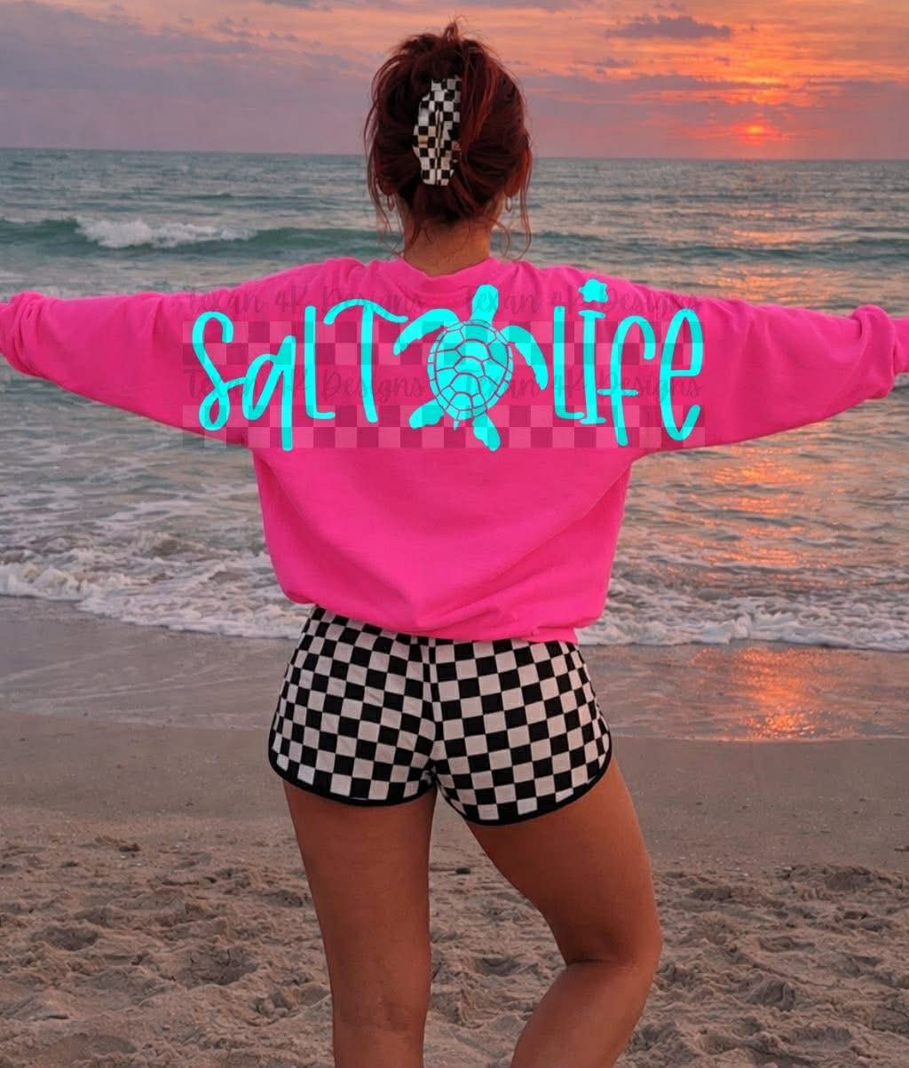 S_lt Life Turtle Oversized Arm Print Top