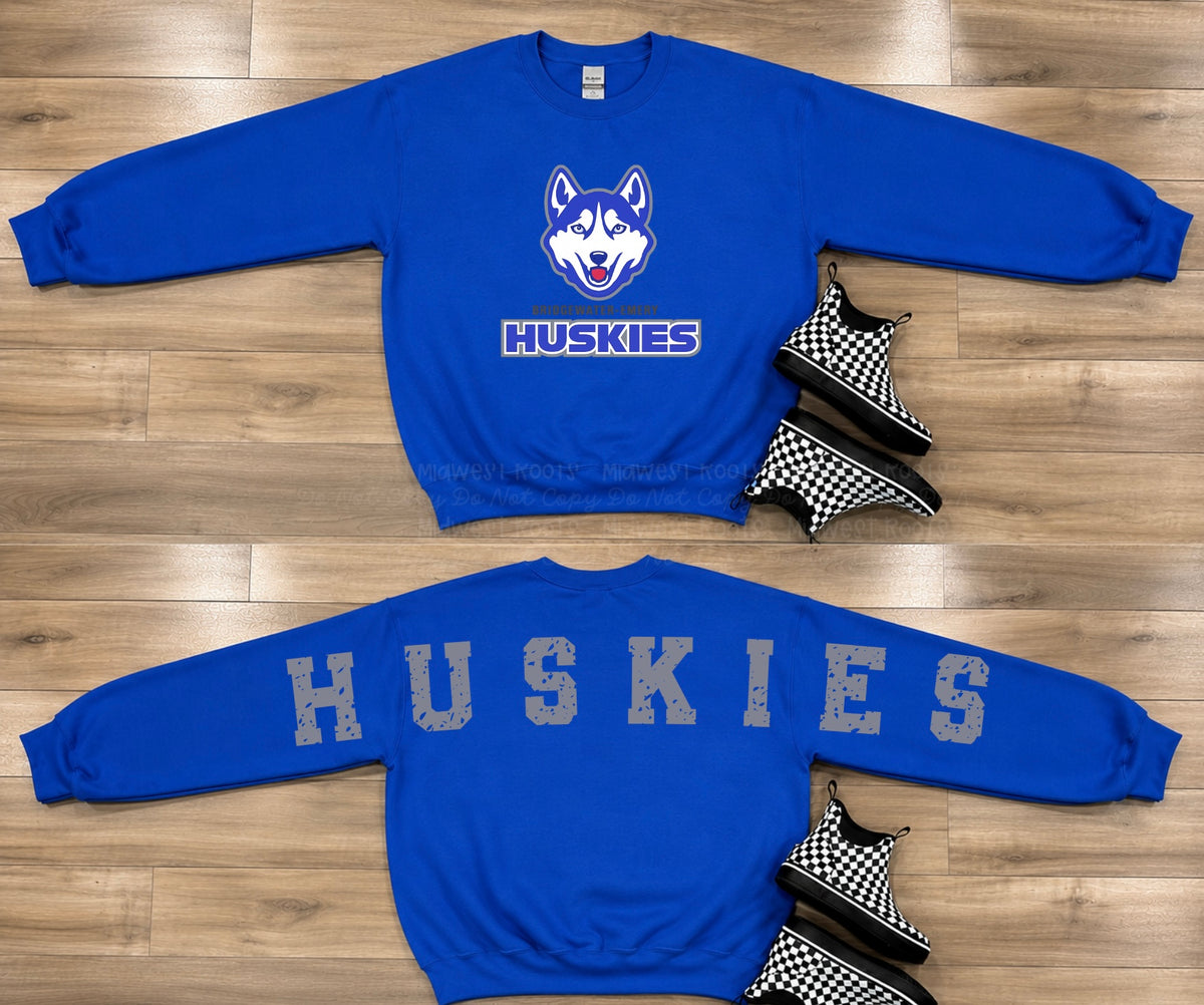 BE Huskies Oversized Arm Print Top