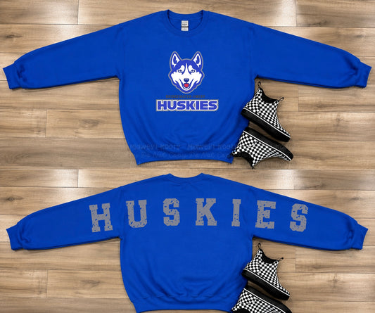 BE Huskies Oversized Arm Print Top