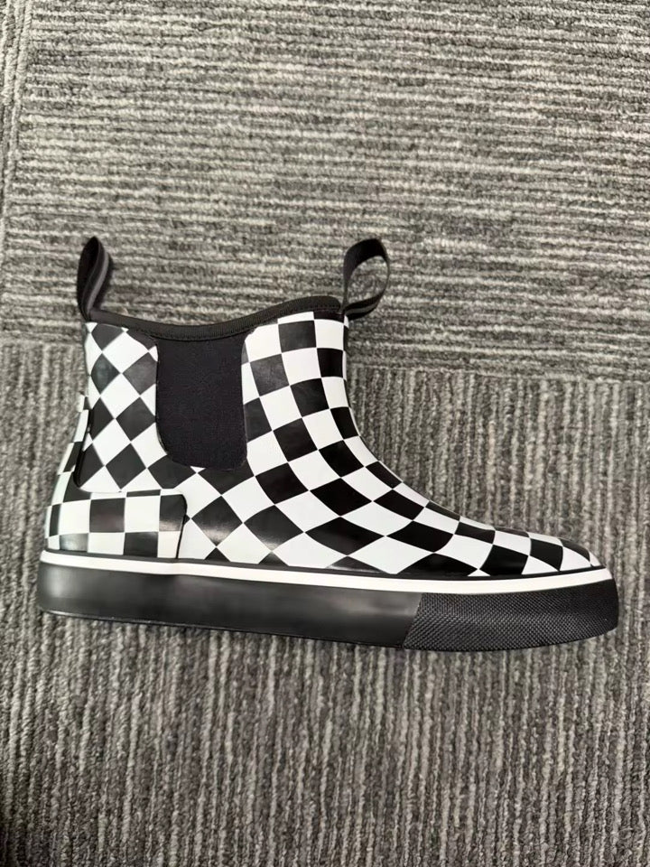 Pre Order Black and White Checkered Deck Boots