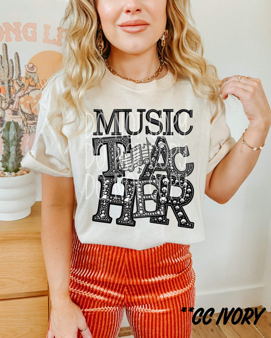 WS Completed Top Music Teacher Faux Bling