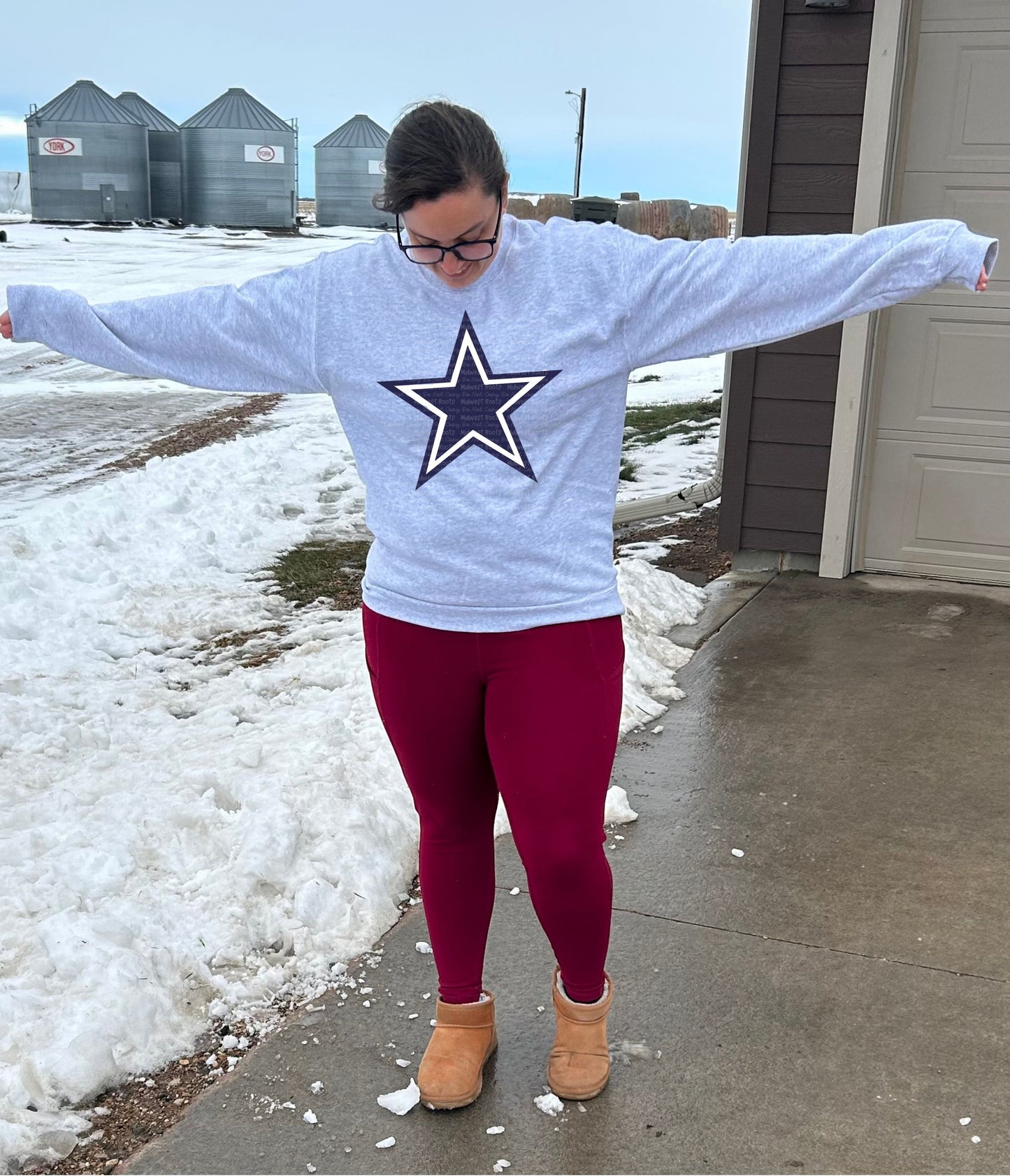 C0wb0ys Oversized Arm Print Top