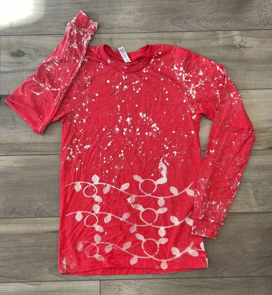 Bleached Blank Christmas Lights Long Sleeve