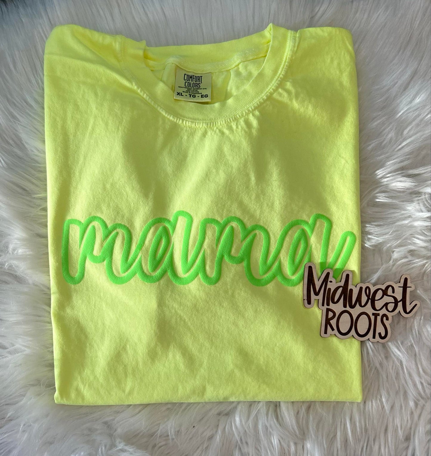 Mama Outline Puff Print Top