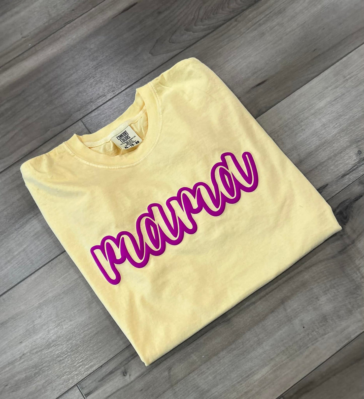 Mama Outline Puff Print Top