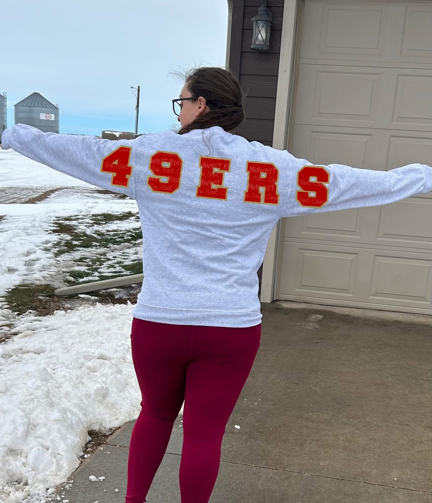 4 9 ers Oversized Arm Print Top