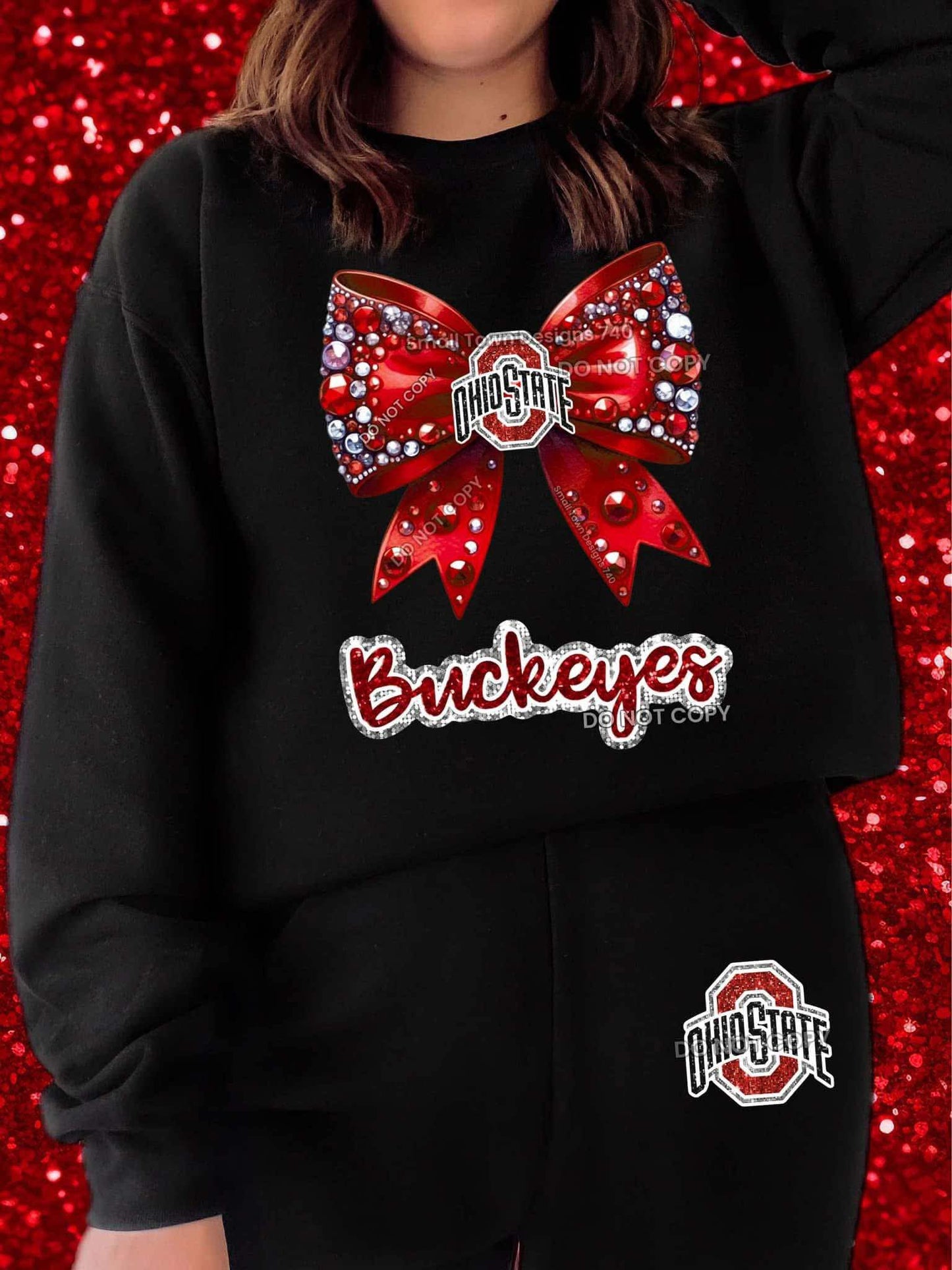 Rhinestone Ohio Bow Top
