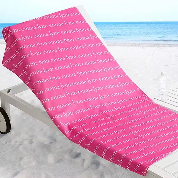 Pre Order Custom Solid Color with Name Beach Towels