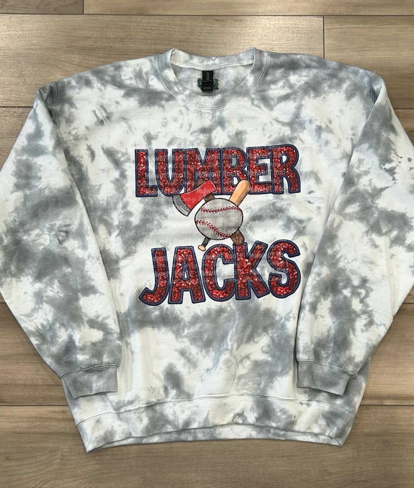 Lumberjacks Baseball Faux Glitter Top