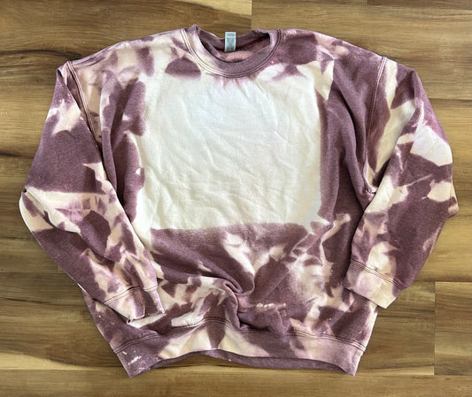 Blank Bleached Sweatshirt in Heather Maroon