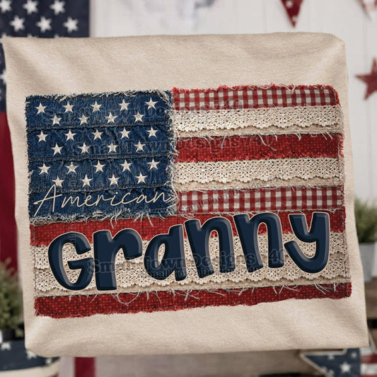 American Flag Granny Top